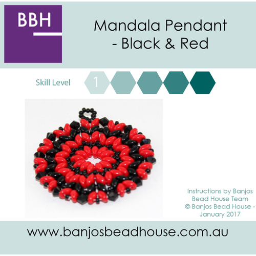 Mandala Pendant Kit - Black and Red