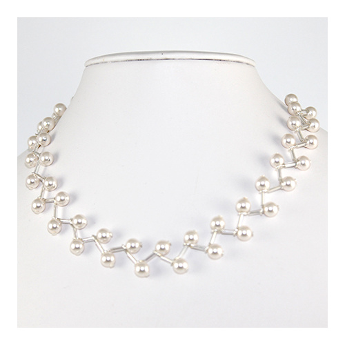 Rosemary Pearl Necklace - Swarovski© Pearls - Crystal White