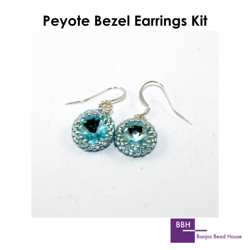 BBH - Peyote Bezel - Earring Kit - Aquamarine & Silver