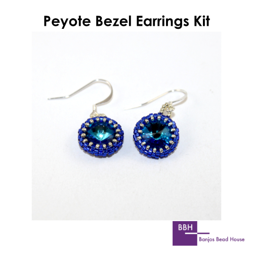 BBH - Peyote Bezel - Earring Kit - Bermuda Blue & Silver