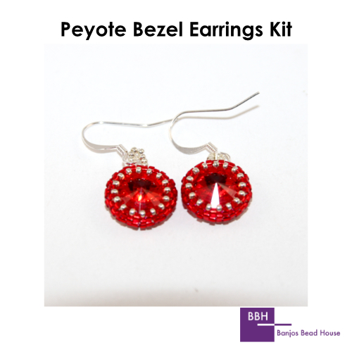 BBH - Peyote Bezel - Earring Kit - Light Siam & Silver