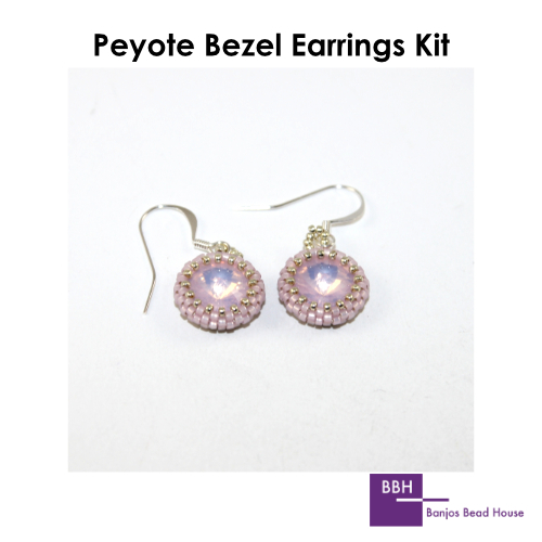 BBH - Peyote Bezel - Earring Kit - Rose Water Opal & Silver