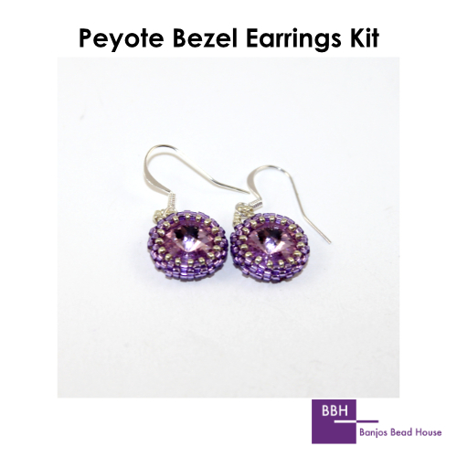 BBH - Peyote Bezel - Earring Kit - Violet & Silver
