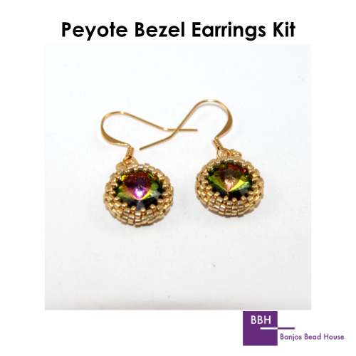 BBH - Peyote Bezel - Earring Kit - Vitrail Medium & Gold