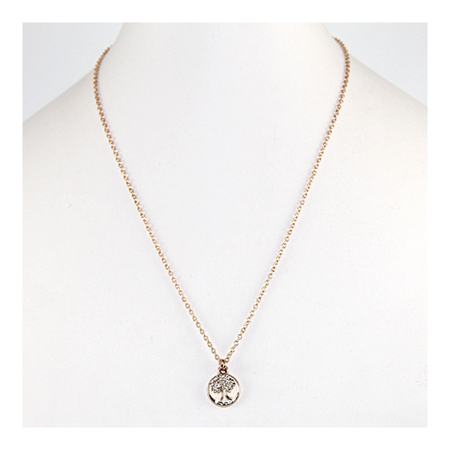  Rose Gold Tree of Life Pendant on Rose Gold Plate Chain