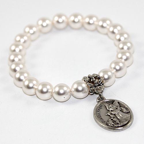 Guardian Angel Pearl Bracelet with choice of Swarovski© Crystal Pearl Colour