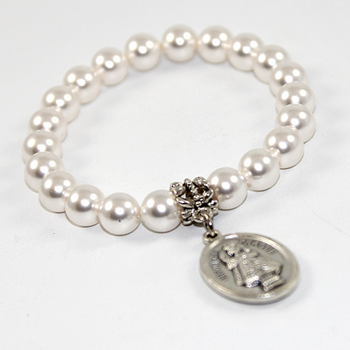 Infant of Prague Pearl Bracelet with choice of Swarovski© Crystal Pearl Colour