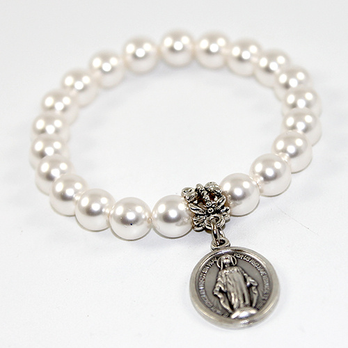 Miraculous Mary Pearl Bracelet with choice of Swarovski© Crystal Pearl Colour