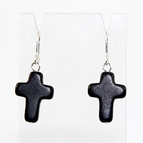 Howlite Cross Earrings