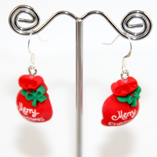 Christmas Present Sack Resin Earrings