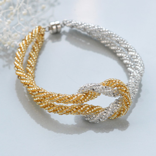 Bicolor Spiral Herringbone Bracelet