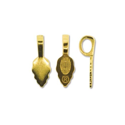 Glue on Bail - 21mm Pendant, 18K Gold Plate - BL135GP