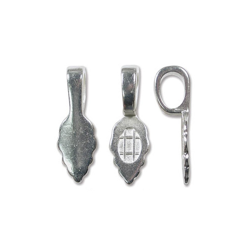 Glue on Bail - 21mm Pendant, Sterling Silver Plate - BL135SP