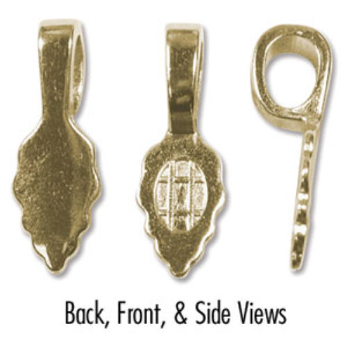 Glue on Bail - 25mm Pendant, 18K Gold Plate - BL13GP