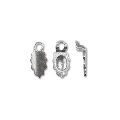 Glue on Bail - Earring, Sterling Silver Plate - BL15SP