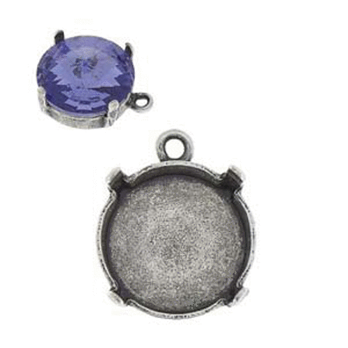 Gita - 12mm 1122 Rivoli Pendant Setting with a Top Loop - C5000807