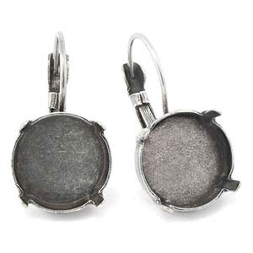 Gita - 14mm 1122 Rivoli Leverback Earring Setting - Pair - C5001171