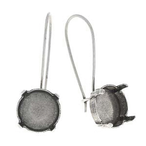 Gita - 12mm 1122 Rivoli Hanging Earring Setting - Pair - C5003517