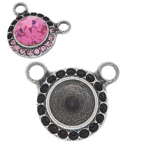 Gita - PP8 1028 Chaton & SS39 1088 Chaton Round Pendant with 2 Top Side Loops - C5009199