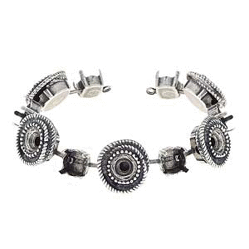 Gita - SS39 1088 Chaton Wave & Bezel Settings Bracelet Base - C5009359