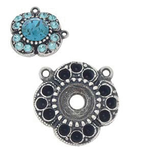 Gita - PP14 & SS39 1088 Chaton Rhombus Flower Pendant wih Top Loop - C5009743