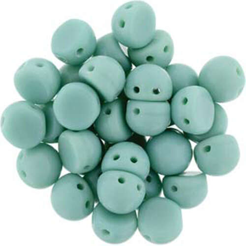7mm Cabochon 2 Hole - Opaque Turquoise - CAB07-63130