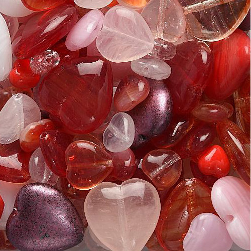 Czech Glass Bead Mixes Valentine Day Hearts