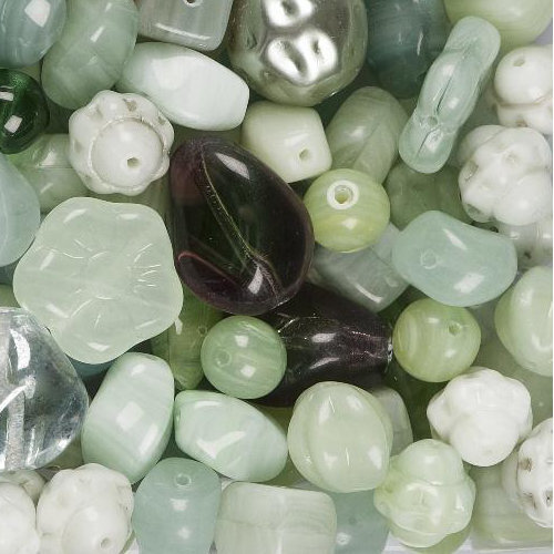 Czech Glass Bead Mixes Jade