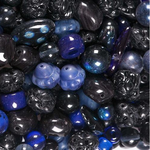Czech Glass Bead Mixes Night Blue - 25gm Bag