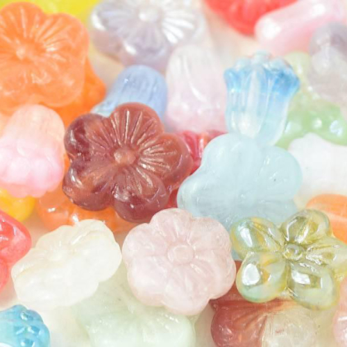 Czech Glass Bead Mixes Flowers - 25gm Bag
