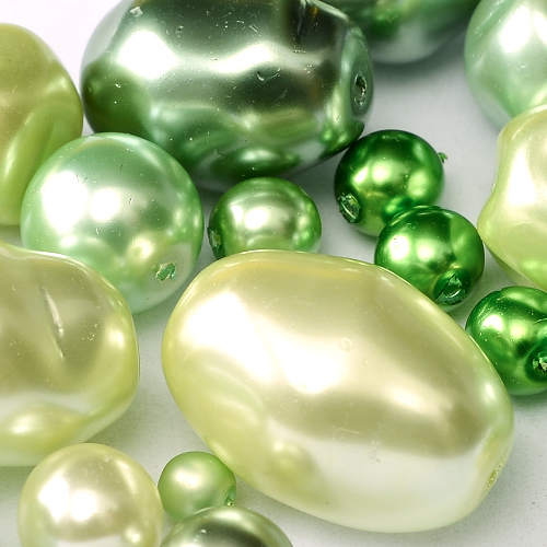 Czech Glass Pearls Mixes Green Mix