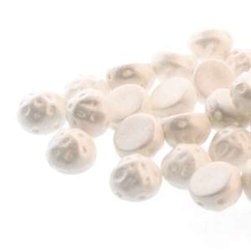 7mm Baroque Cabochon 2 Hole - Pearl Shine White - CCB0702010-24001