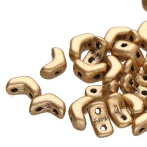 Mini Chevron Duo Beads - 2 Hole  - Bronze Pale Gold - CHV6200030-01710
