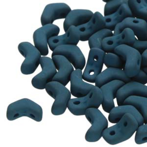 Mini Chevron Duo Beads - 2 Hole  - Matte Velvet Dark Teal - CHV6202010-29530