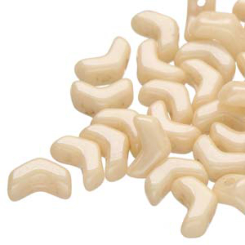 Mini Chevron Duo Beads - 2 Hole  - Chalk Beige Luster - CHV6203000-14413