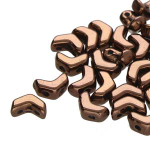 Mini Chevron Duo Beads - 2 Hole  - Jet Bronze - CHV6223980-14415