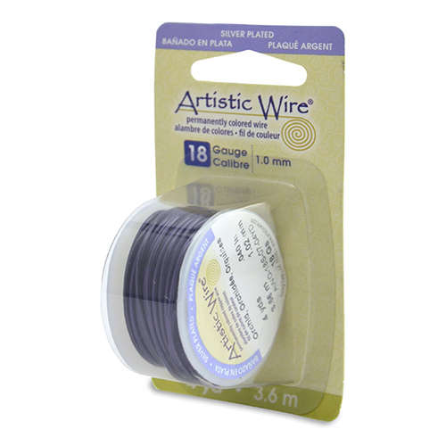 *18 Gauge (1.0 mm) - 4 yd (3.6 m) - Silver Plated, Orchid - AWD-18S-07-04YD