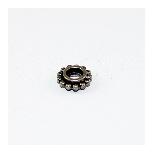 Pack of 10 - Flat Rope Spacer with Large Hole Bead - Antique Silver