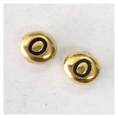 Pack of 2 - Alphabet Beads Letter O - Antique Gold