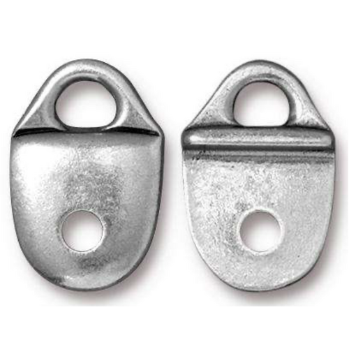 *Pack of 4 - Plain Strap Tip Link - Antique Silver