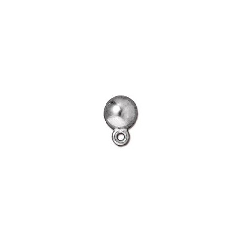 Pack of 1 Pair - 8mm Dome Post Earrings - Bright Rhodium