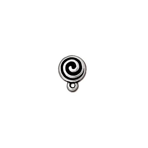 Pack of 1 Pair - Spiral Post Earrings - Antique Silver