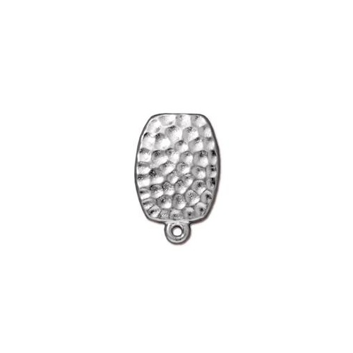 Pack of 1 Pair - Hammertone Clip-on Earrings - Bright Rhodium