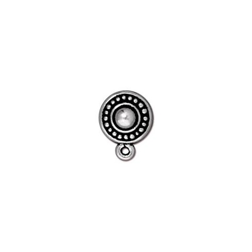 Pack of 1 Pair - Beaded 10mm Post Earrings - Antique Silver