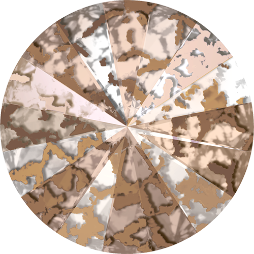 Pack of 6 - 1122 - SS47 (10.19 - 10.54mm) - Crystal Rose Patina F (001 ROSPA) - Rivoli Round Stone