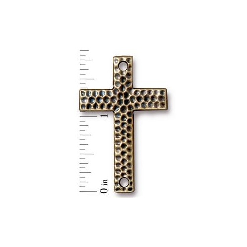 *Pack of 1 - Hammertone Cross Link - Brass Oxide