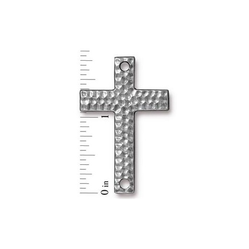 *Pack of 2 - Hammertone Cross Link - Antique Pewter