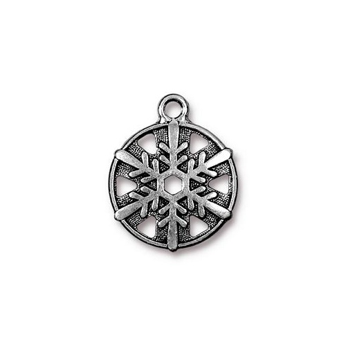 Pack of 3 - Snowflake 3/4" Drop - Antique Silver