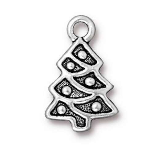 Pack of 2 - Christmas Tree Drop - Antique Silver
