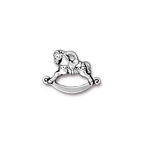 Pack of 2 - Rocking Horse Drop - Antique Silver